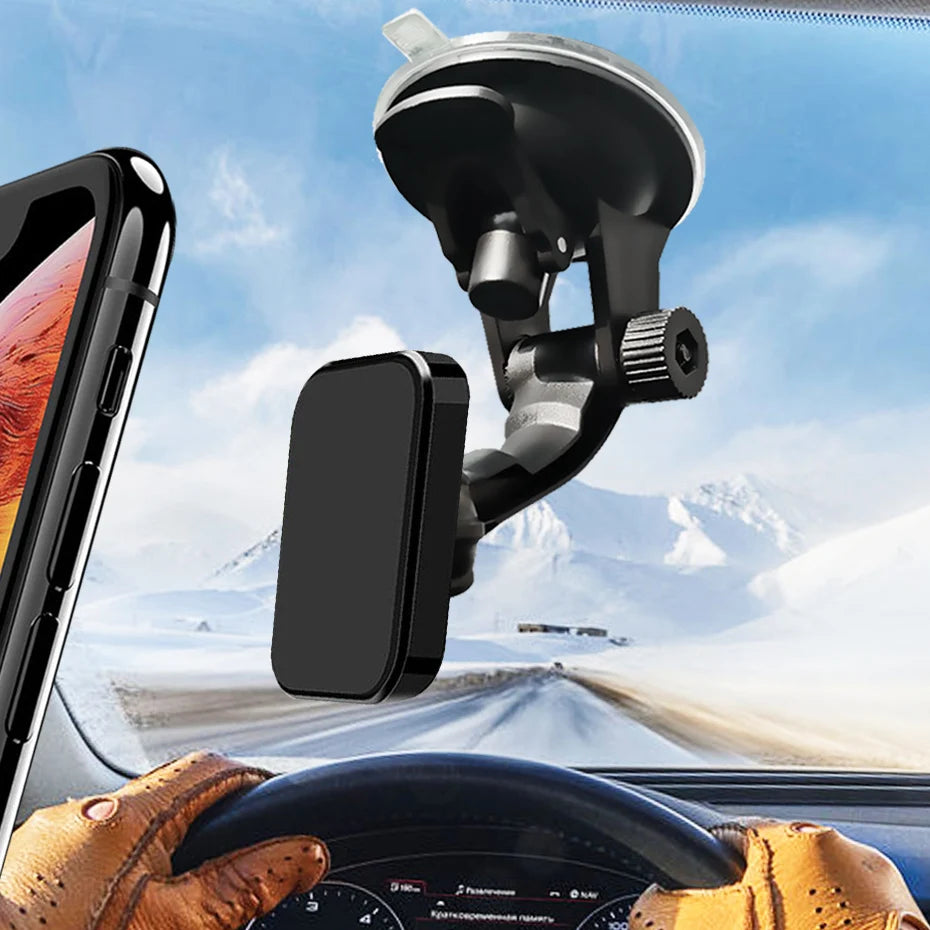Magnetischer Autotelefonhalter für Windschutzscheibe, Armaturenbrett, Saugnapf-Ständer, 360-Grad-Mobil-Magnethalterun...