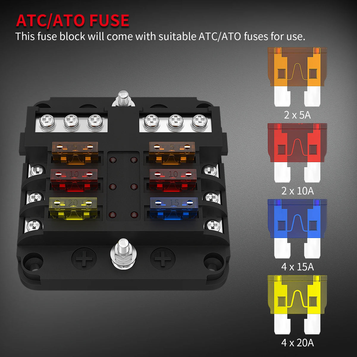 12V 6-Wege Sicherungsblock mit LED-Anzeige – SwissGlanzGarage Ansicht 6
