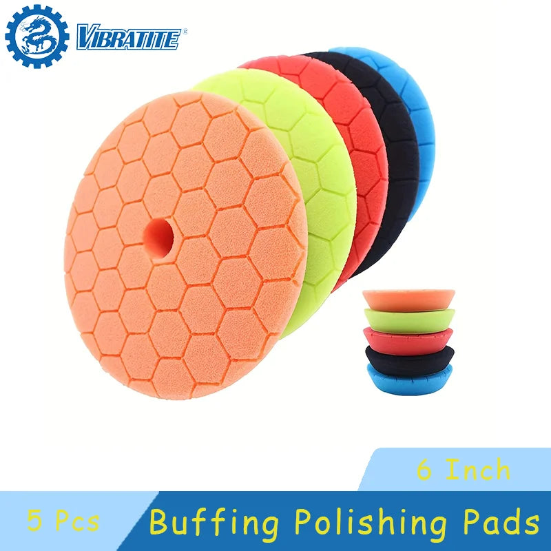 6-Zoll-Polierpolierpads, 5-teiliges Auto-Schaum-Polierschwamm-Pads-Set für Auto-