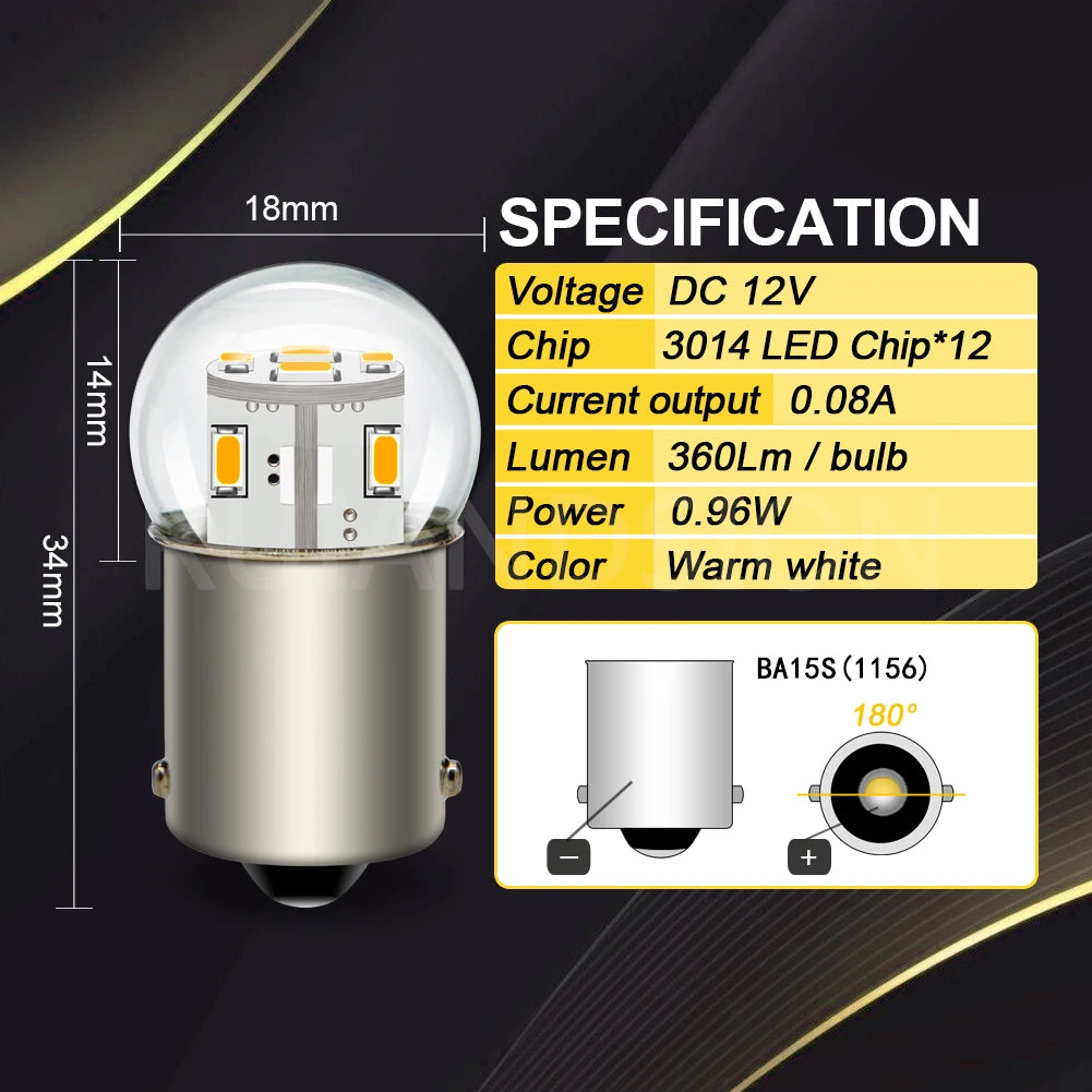 1156 BA15S LED 6V 12V 24V 48V P21W 1157 BAY15D – SwissGlanzGarage Ansicht 6