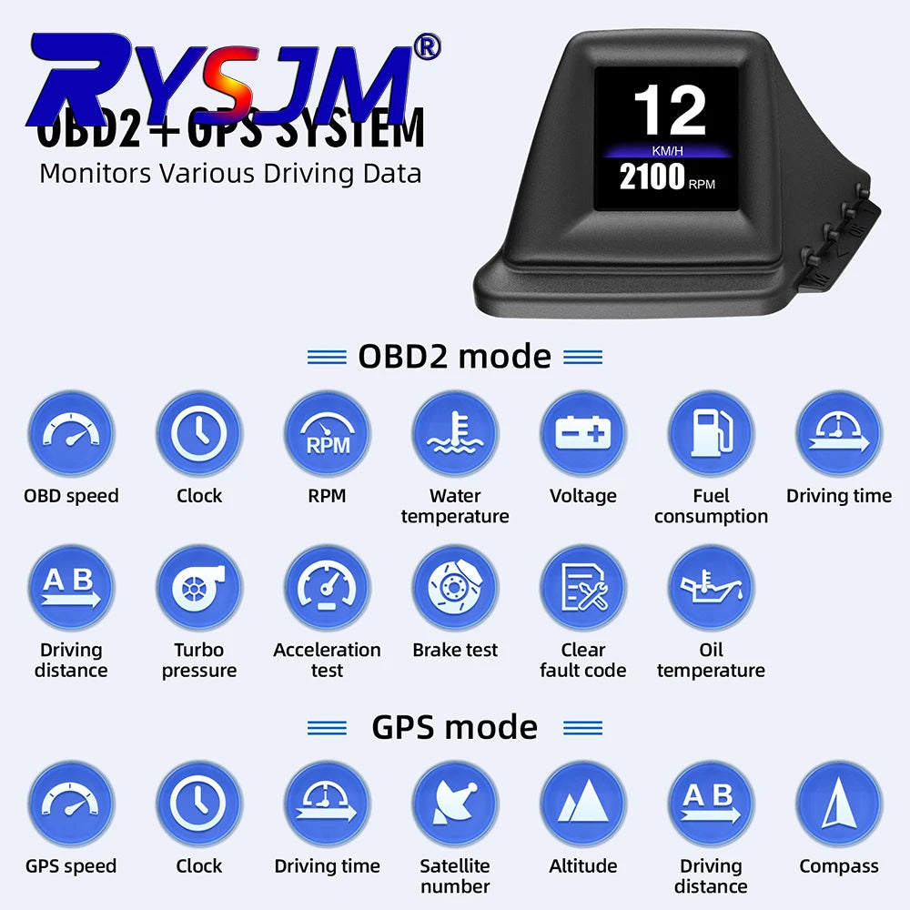 P8 HUD OBD2+GPS On-board Computer Head Up Display – SwissGlanzGarage Ansicht 2