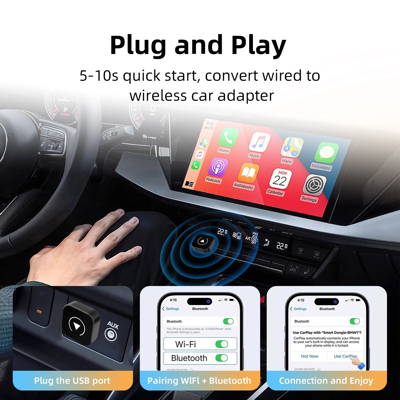 FM Bluetooth Empfänger mit Dual USB Ladegerät – – SwissGlanzGarage Ansicht 4