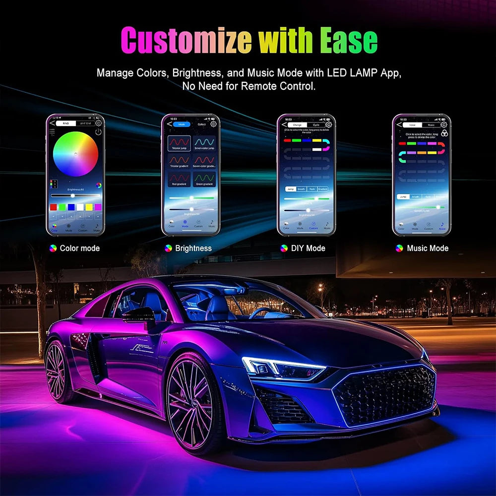 Auto-Innenraum Ambiente RGB LED-Licht Neon Mehrfarbig Dynamische