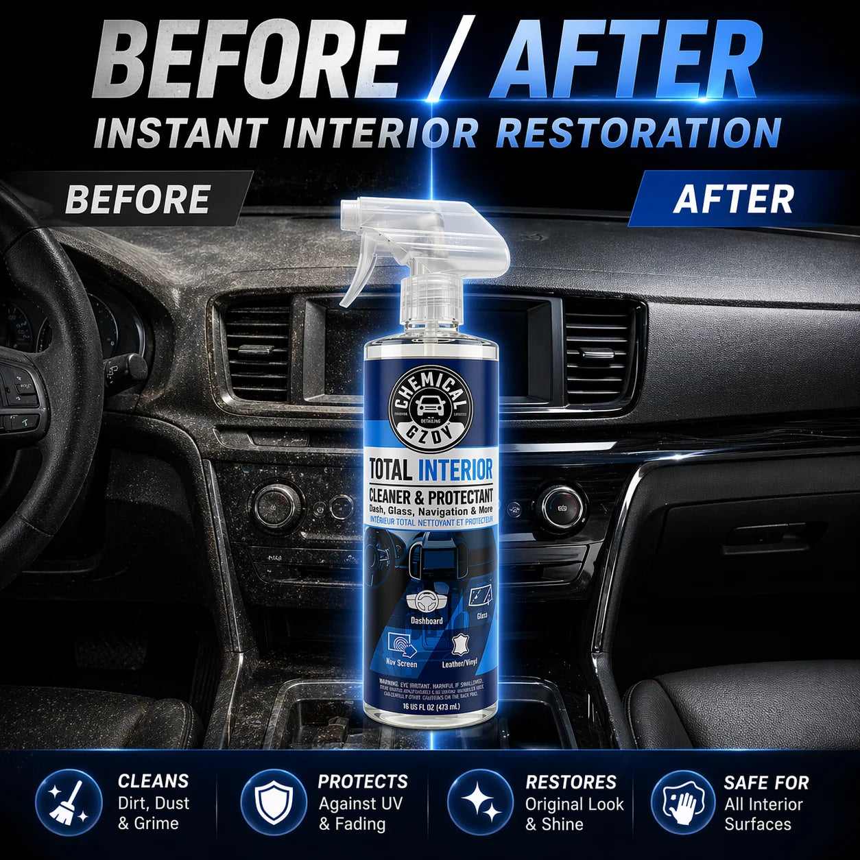Total Interior Cleaner 473ml – Multifunktionaler Auto-Reinigungsspray