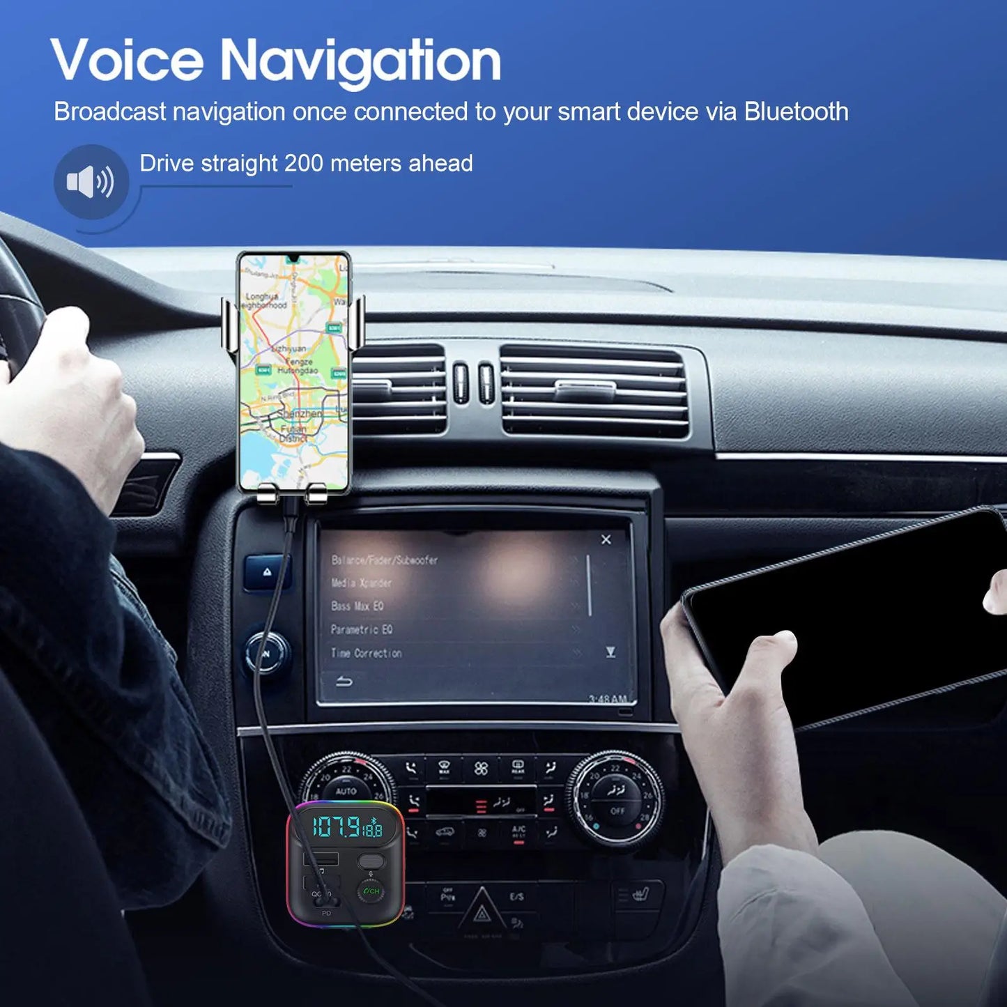 FM-Transmitter PD QC3.0 Dual USB-C Bluetooth 5.0 – SwissGlanzGarage Ansicht 5