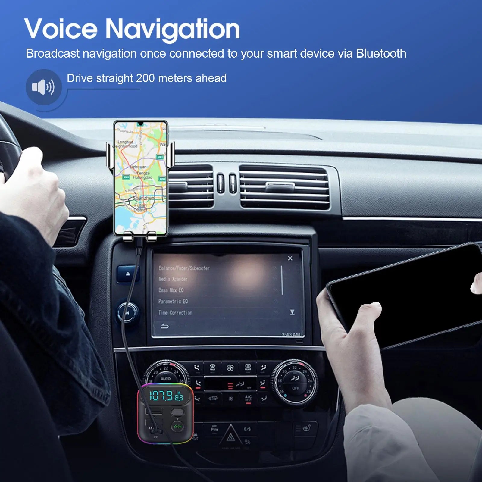 FM-Transmitter PD QC3.0 Dual USB-C Bluetooth 5.0 – SwissGlanzGarage Ansicht 5