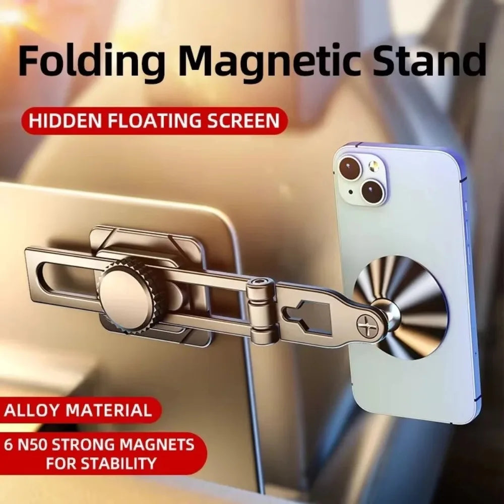 Magnetischer Autotelefonhalter, doppelt gefaltet, Legierung, Ständer, 360-Grad-Drehung, Armaturenbrett, Magnet, Autoh...