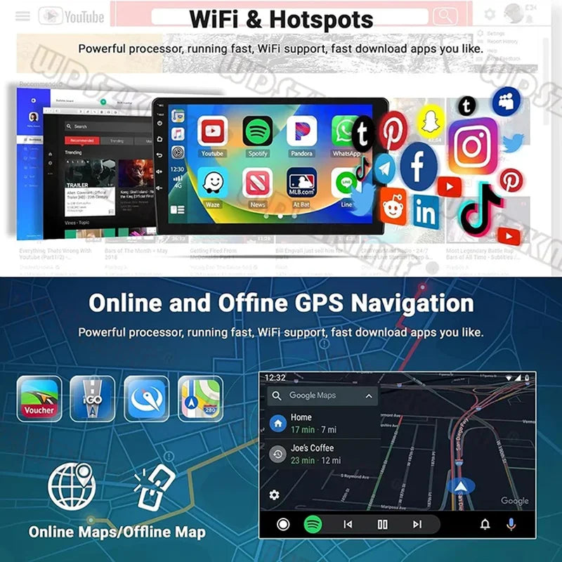 1Din CarPlay Android AUTO HD Autoradio 10 Zoll – SwissGlanzGarage Ansicht 4