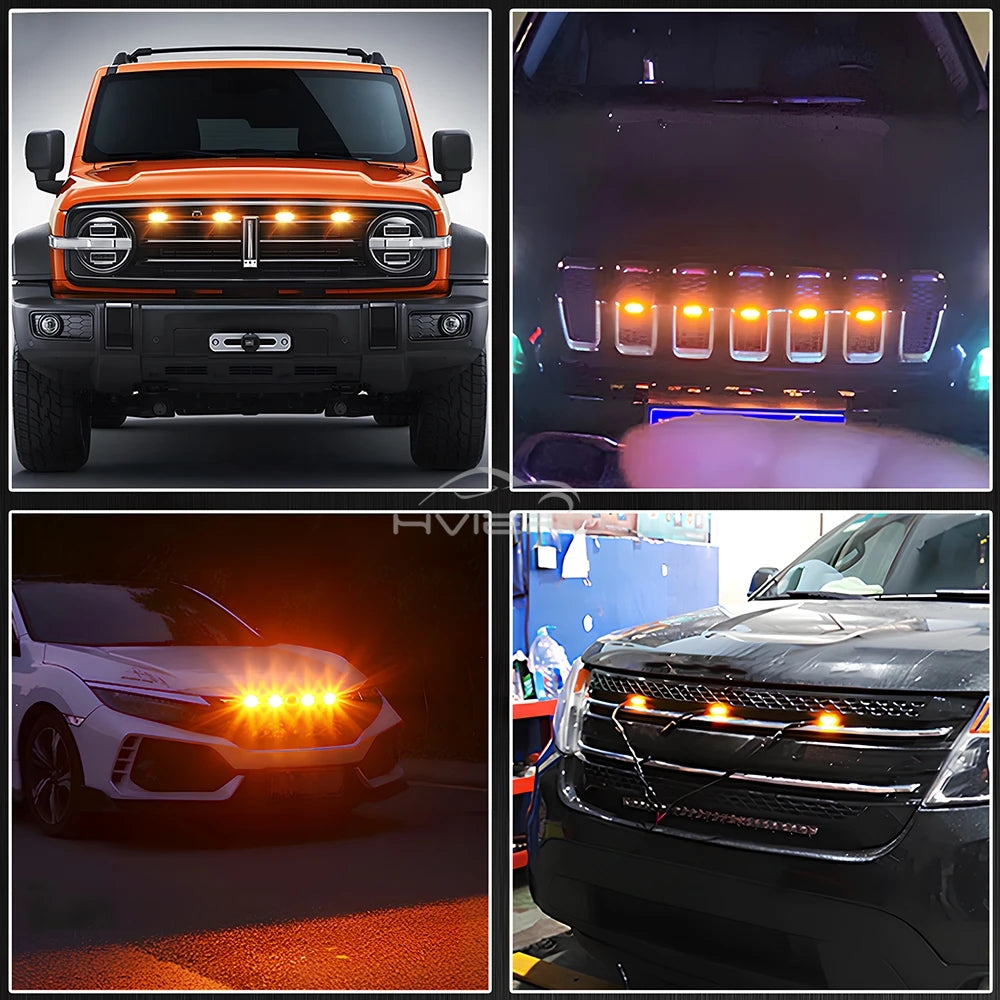 4X Auto-Grillbeleuchtung Gelb LED – SwissGlanzGarage Ansicht 3