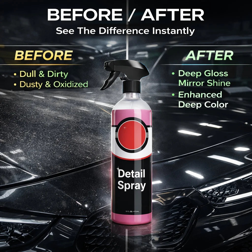 Auto-Detail-Spray 16 oz (473ml) – Schnellpflegemittel für Hochglanz, Wasserlose Reinigung & Streifenfreies Finish