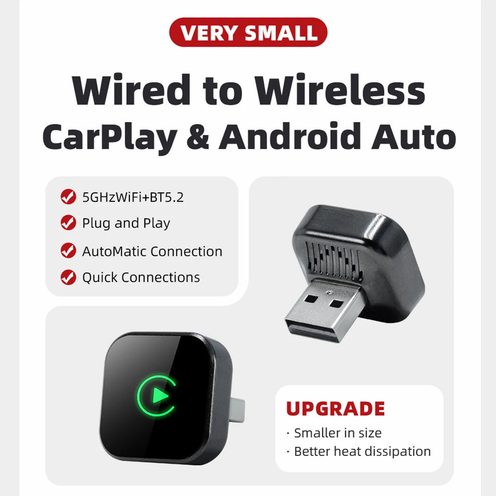 XUDA 2 in 1 CarPlay & Android Auto Adapter – mit kabellosem – SwissGlanzGarage Ansicht 2