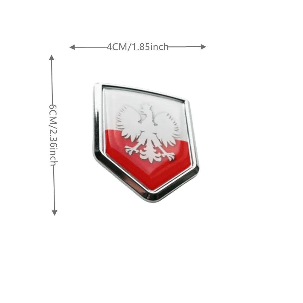 Polnische Flagge Auto-Aufkleber Wappen Emblem – SwissGlanzGarage Ansicht 2