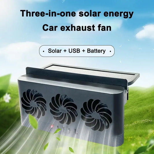 Solarbetriebener Auto-Lüfter mit 3 Luftauslässen – SwissGlanzGarage Ansicht 2