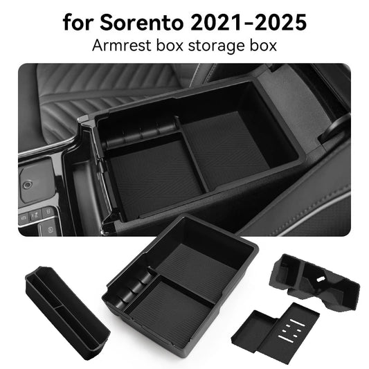 Center Console Storage Box Für Kia Sorento - Silikon Auto Fach Or