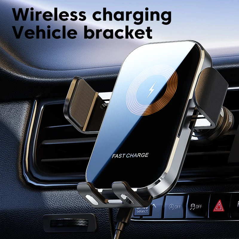 Universal Auto Drahtlose Ladegerät Auto Auto Halterung Telefon Halter Stehen 15W Schnelle Lade Für iPhone Xiaomi Sams...