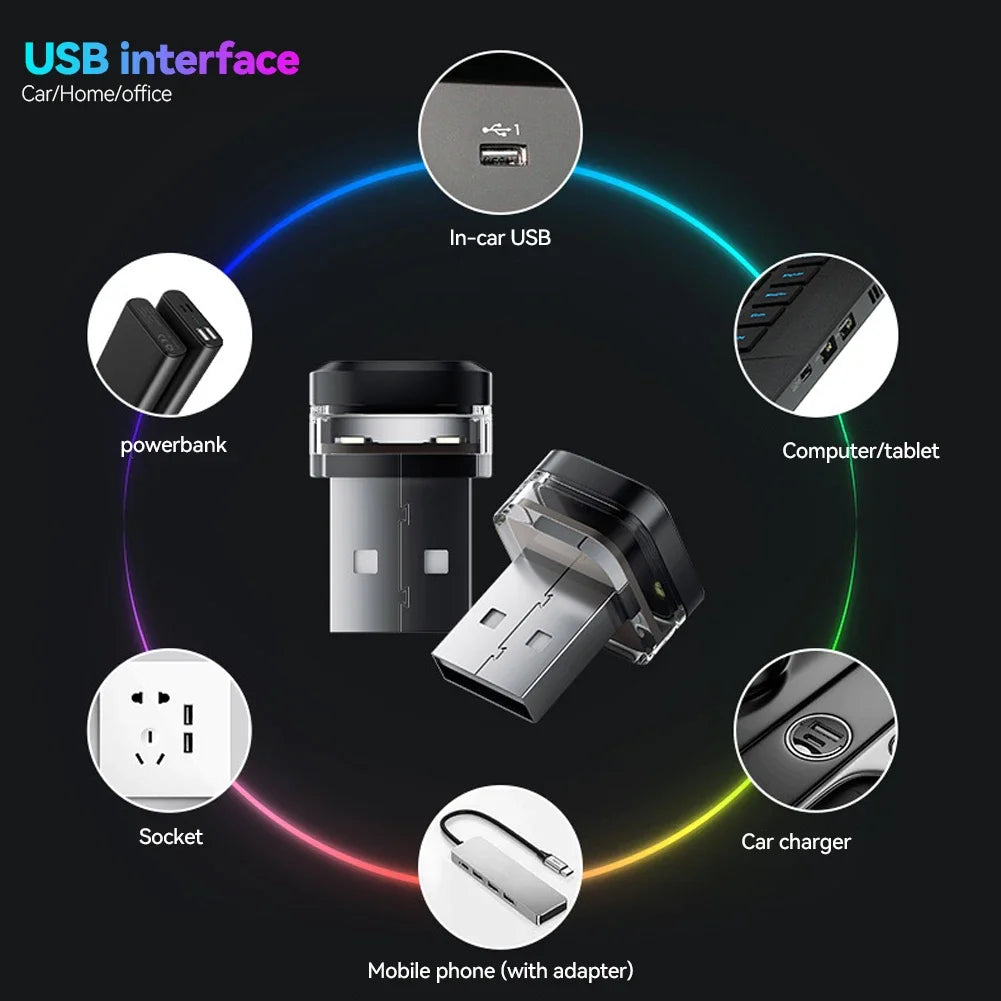 Auto USB Umgebungs Lichter Tragbare Mini LED Atmosphäre Licht Signal