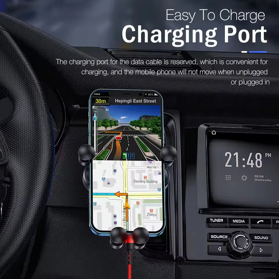 Schwerkraft Auto Telefon Halter Air Vent Clip Halterung Mobile Handy Stehen Im Auto GPS Unterstützung Für iPhone 17/1...