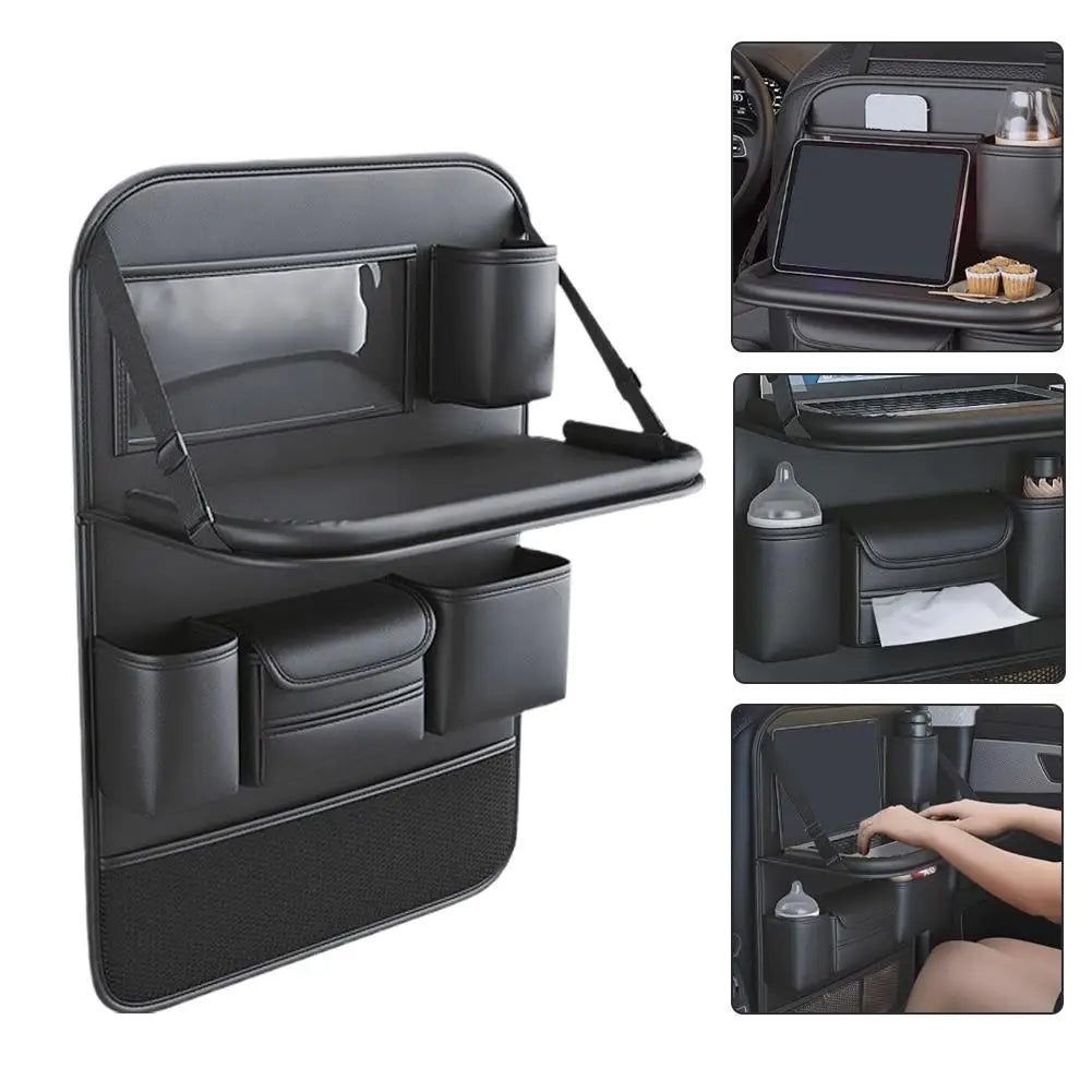 Auto-Rücksitz-Organizer mit 6 Taschen und klappbarem Tisch