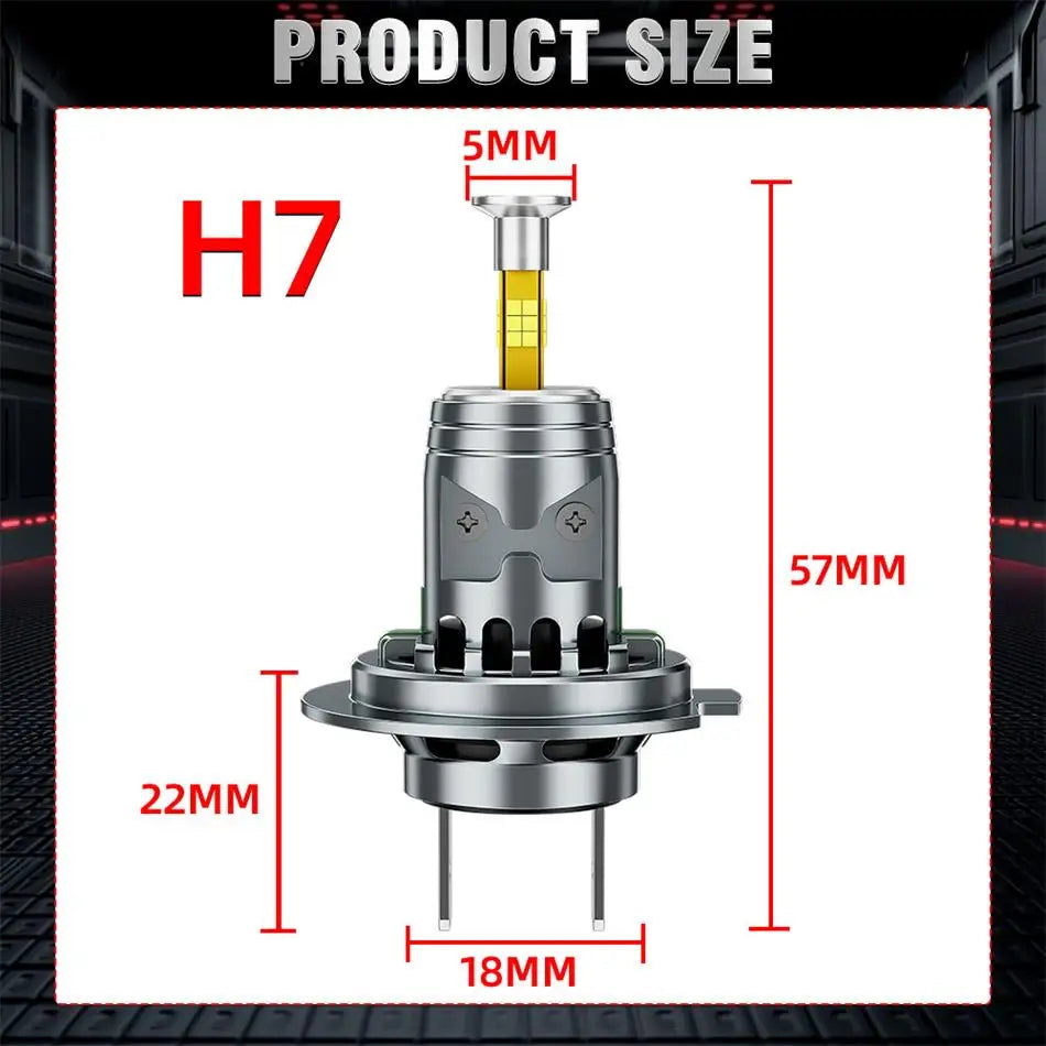 3D LED H7 Scheinwerfer-Birnen 4500000LM 3500W – SwissGlanzGarage Ansicht 6