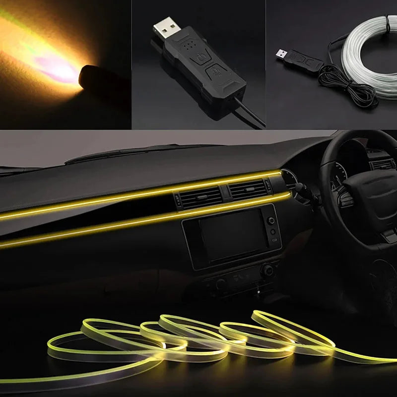 2/3/4/5M RGB Auto Innen Atmosphäre Licht Umgebungs LED Licht Streifen