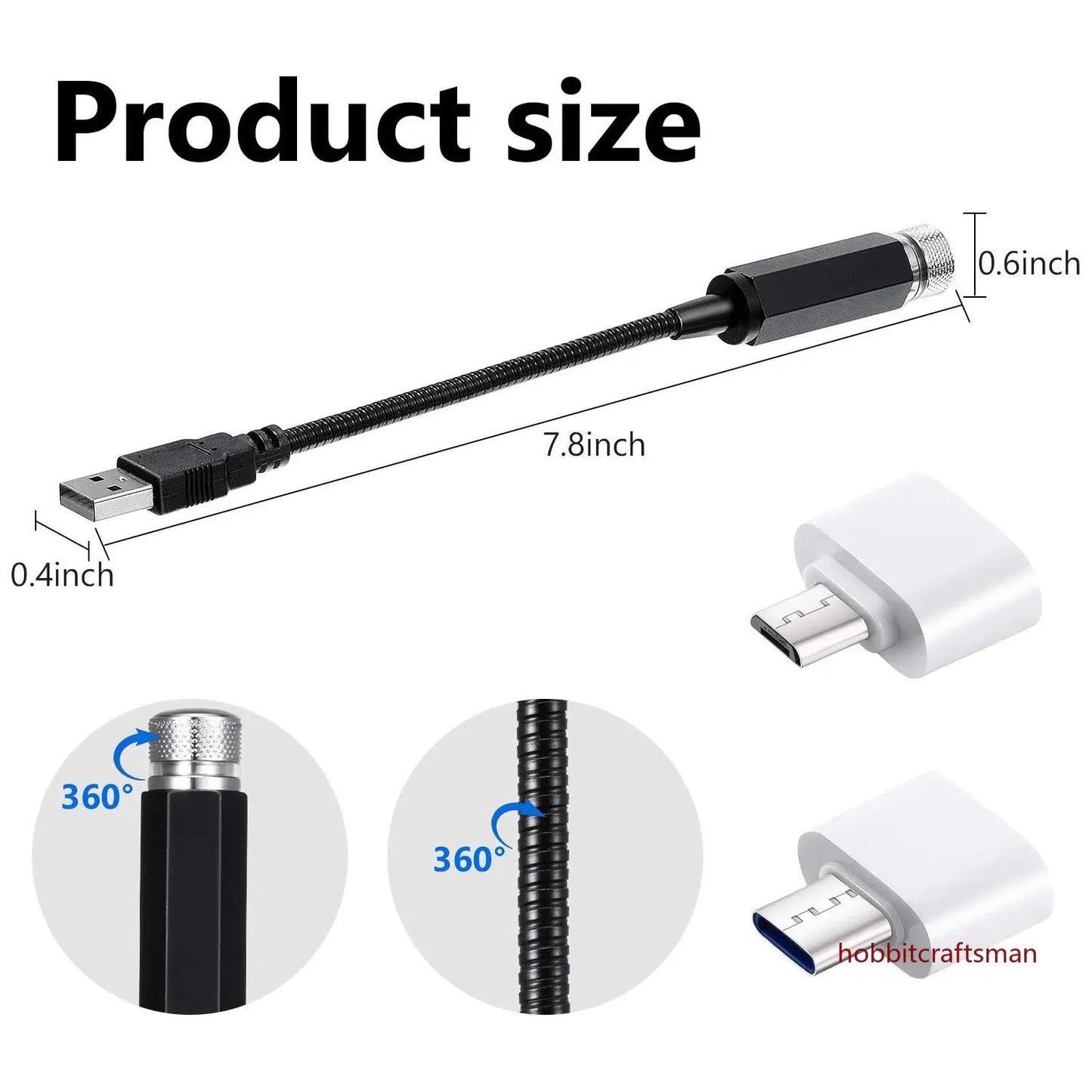 USB LED Auto Sternenhimmel Projektor – SwissGlanzGarage Ansicht 5