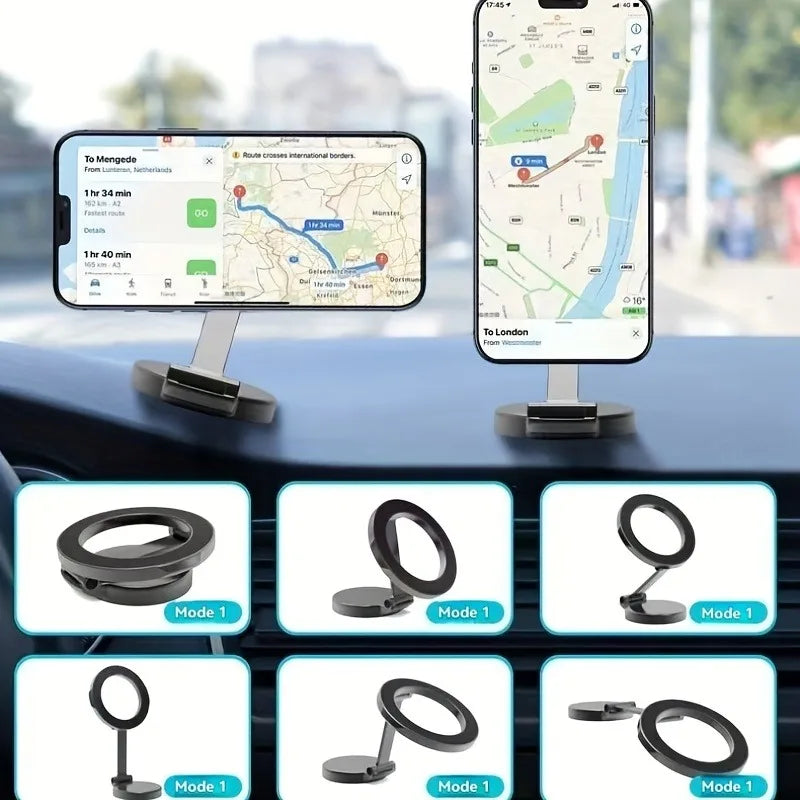 360 ° Rotierender magnetischer Autotelefonhalter, faltbare Armaturenbretthalterung für alle Smartphones, Unterstützun...