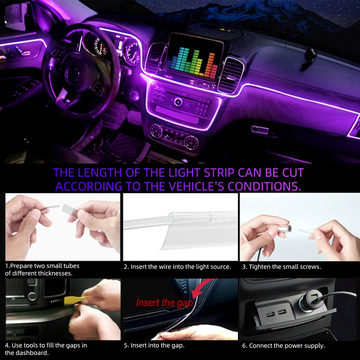 Auto 4/5/6-in-1 Innenraum-Dekorationsbeleuchtung RGB
