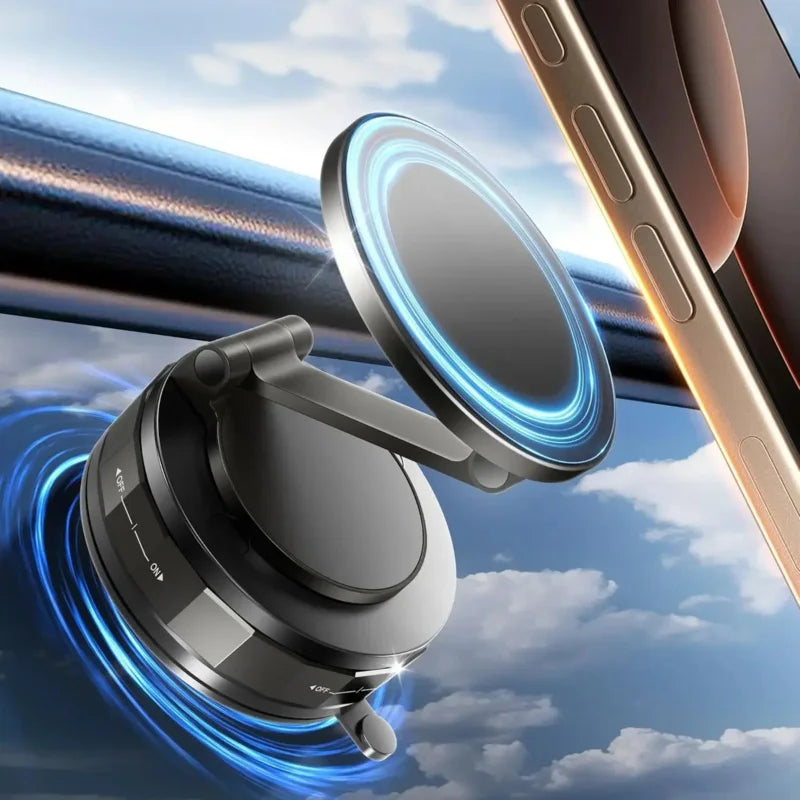 Magnetischer Handyhalter 360° ° Drehbarer Telefonhalter | Faltbares Design, Vakuum-Saugnapf | Perfekt für das Armatur...