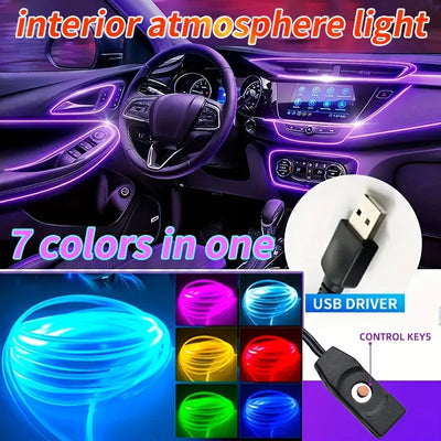 5M/197 Zoll-7 Farben RGB Auto LED Innenbeleuchtung Streifen Led Streifen Lichter Rgbic EL Drähte Flexible Umgebungsbe...