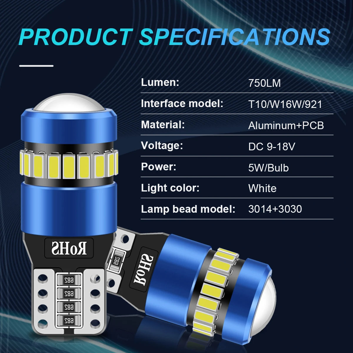 T10 W5W LED Innenraumlampe 750LM 6500K – SwissGlanzGarage Ansicht 6