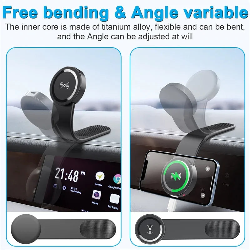 Magnetischer Autotelefon halter kabelloses Ladegerät Auto Schnell ladegerät Armaturen brett Auto halterung für iPhone...