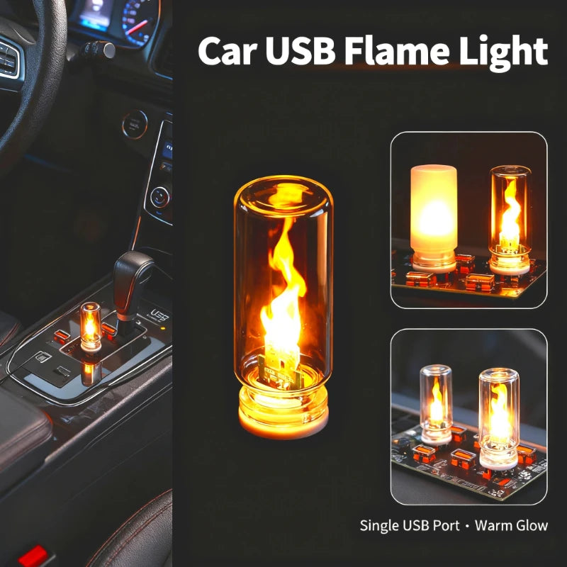 USB LED Flamme Nachtlicht mit Frosted Glas – SwissGlanzGarage Ansicht 2
