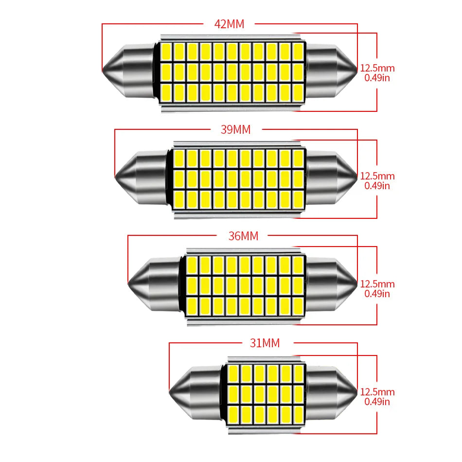 AILEO 31mm 36mm 39mm 42mm LED C10W Birne – SwissGlanzGarage Ansicht 6