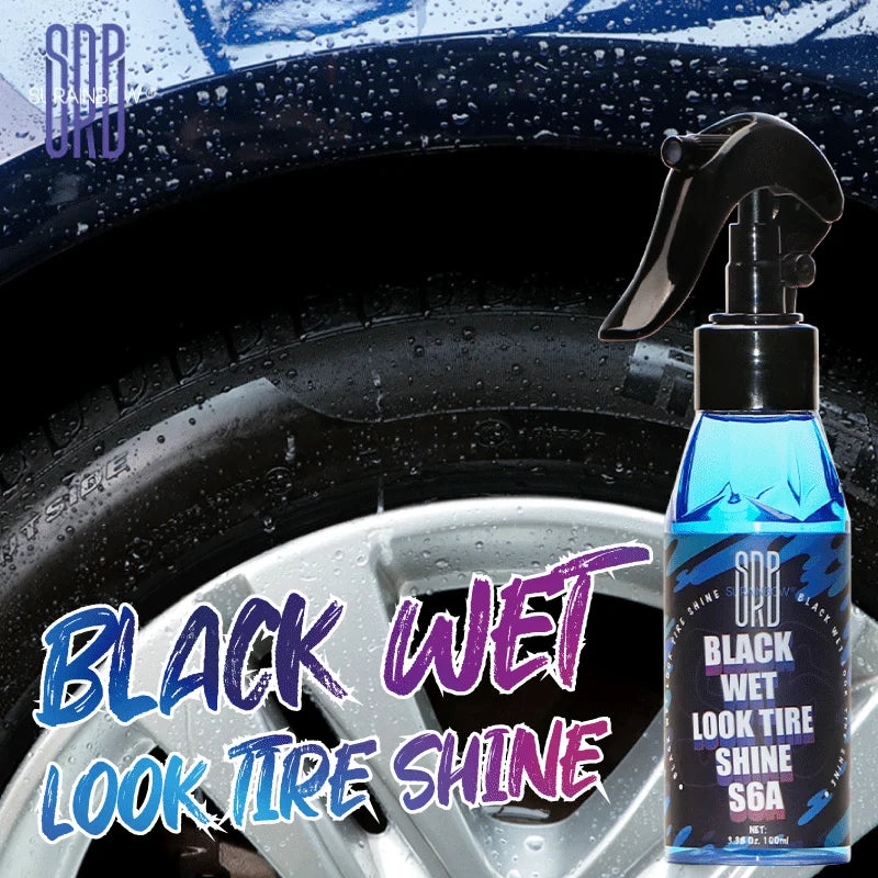 Black Wet Look Tire Shine Dressing – Automotive Clear Coat Tire Dressing Spray für den glänzenden Wet Tire Look, Viny...