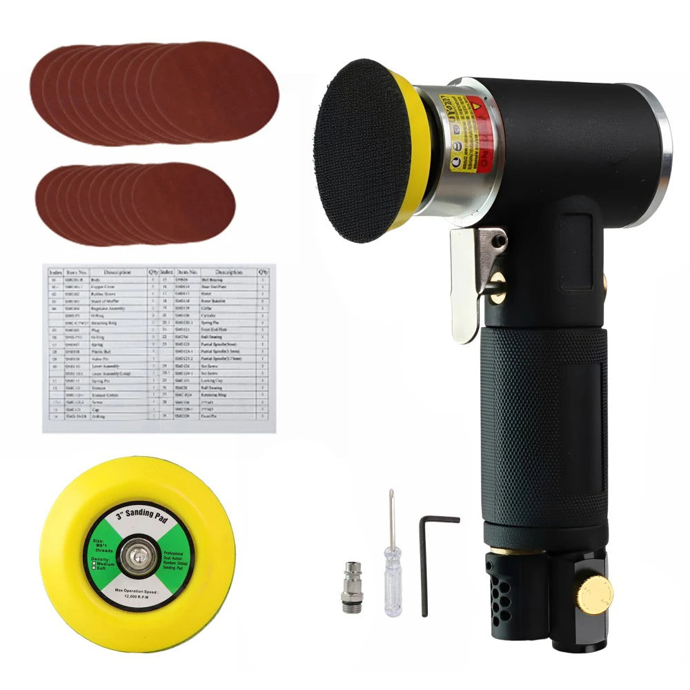 WENXING Mini Druckluft-Exzenterschleifer Pneumatik-Set für Autoaufbereitung
