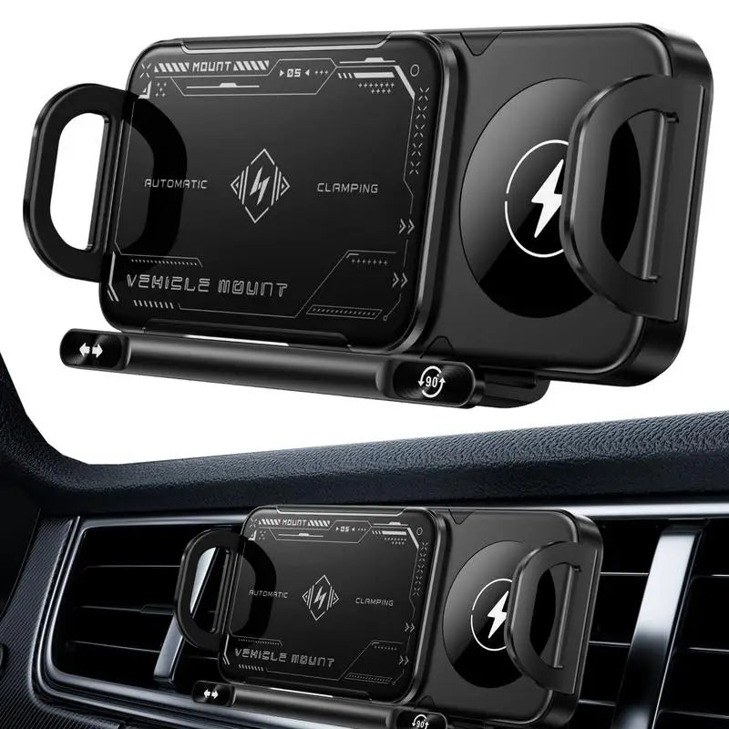 Auto Drahtlose Lade Telefon Halter 15W Air Vent Handy Lade Halterung Drehbare Klapp Telefon Lade Halterung Auto Innen