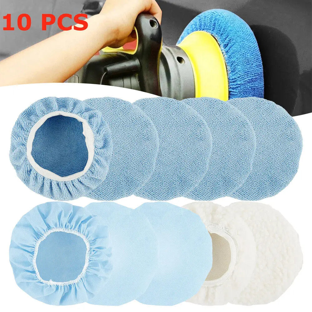 10 Stück 9 bis 10 Zoll Auto Orbital Puffer Polierer Pads Bonnets Mikrofaser Abdeckung Polierpad Kit