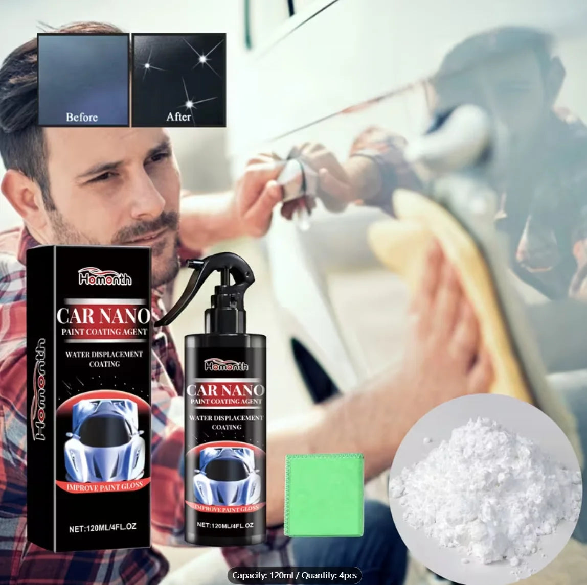 Neues Nano-Keramikbeschichtungsspray für Autos - Lackschutz, Flecken- und Ölentfernung, Glanzverstärker für alle Fahr...