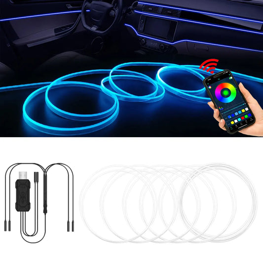 RGB Auto Innen Dekorative Licht Streifen Kits Mit APP Steuerung 1M 3M