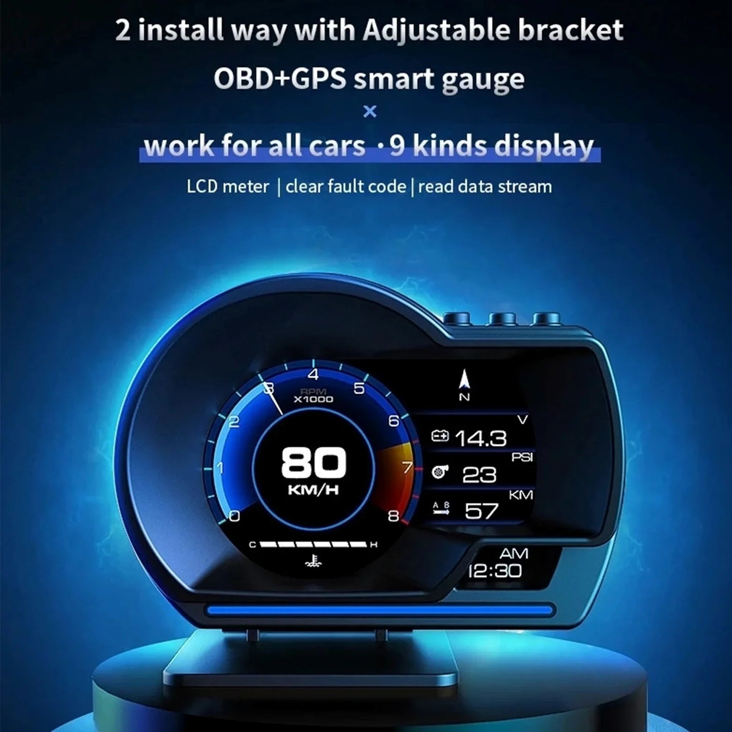 Digitales OBD2 HUD Geschwindigkeitsmesser – SwissGlanzGarage Ansicht 3