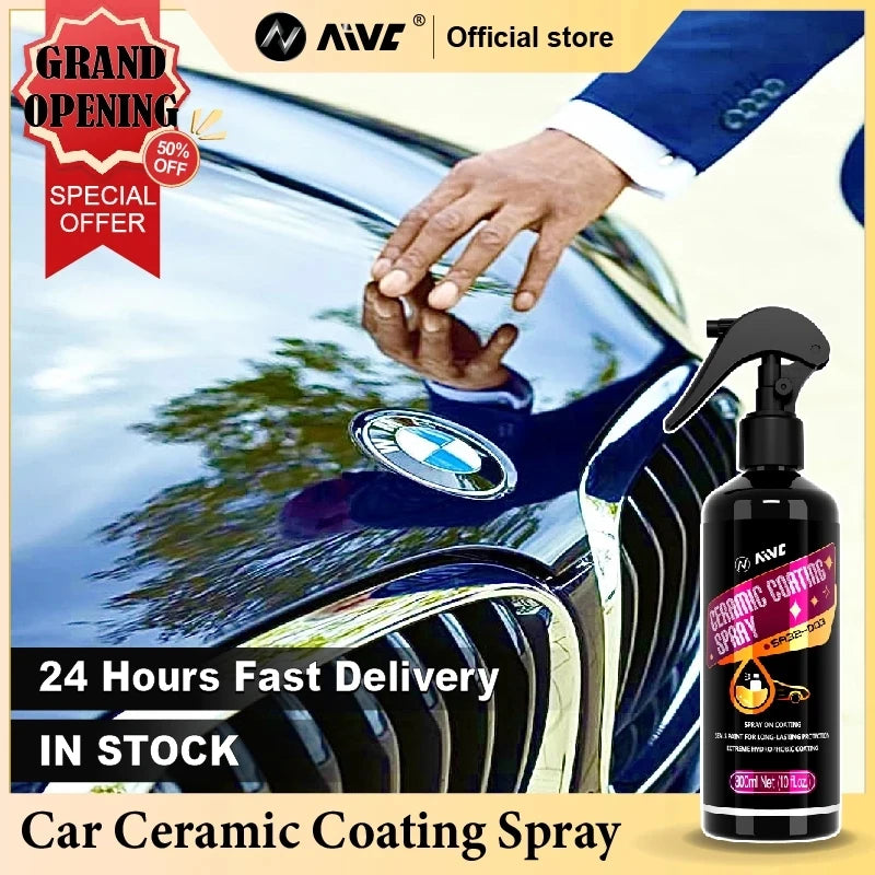 Keramikbeschichtung für Autolack, Spiegelglanz, Kristallwachs-Spray, Nano-hydrophob, schmutzabweisend, Auto-Detailing...