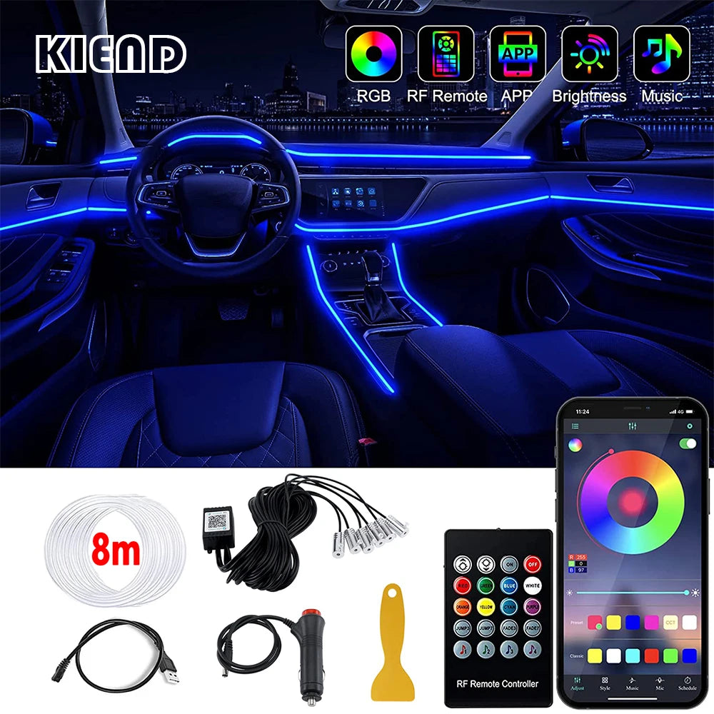 LED-Auto-Innenraum-Umgebungsstreifenlichter…
