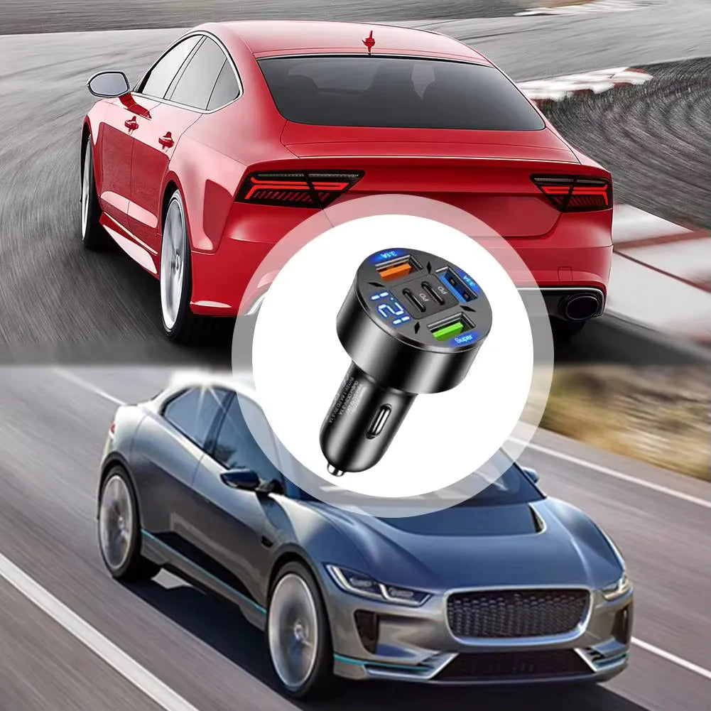 6-Port USB Type-C Auto-Ladegerät mit RGB – SwissGlanzGarage Ansicht 4