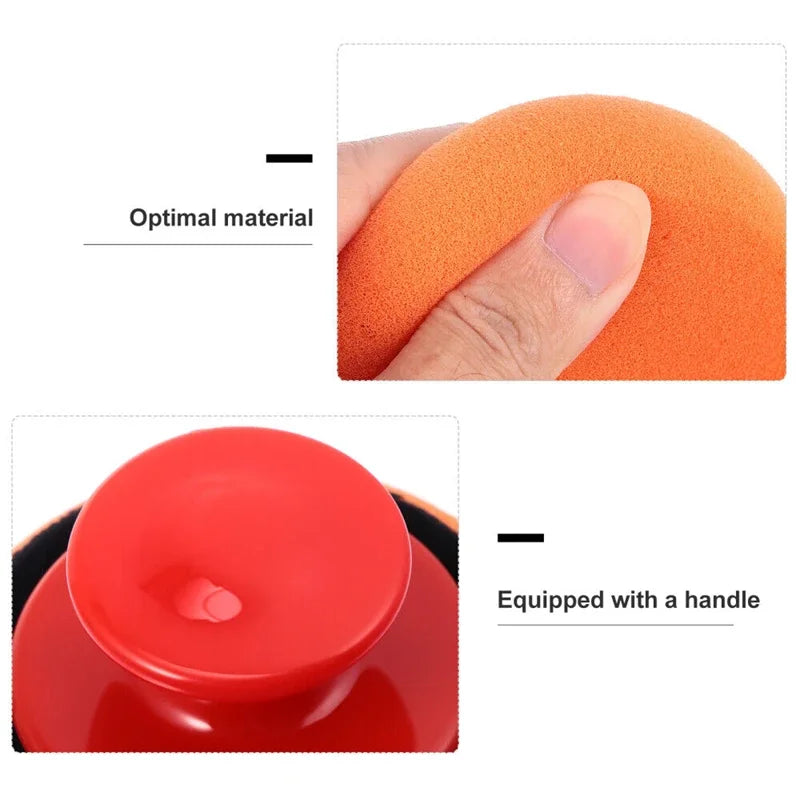 1/7Pcs Auto Wachs Applikator Pads Kit mit Roten Griff Weichen Schwamm Applikatoren Schaum Wachs Pad Für Auto polierer...