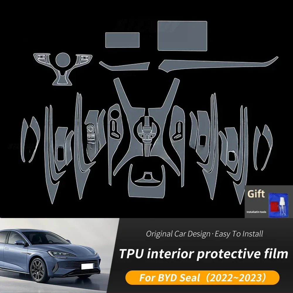 Innenfolie für BYD Seal 2022–2023, Auto-Klavierbrett-Schutz, TPU, transparent, s