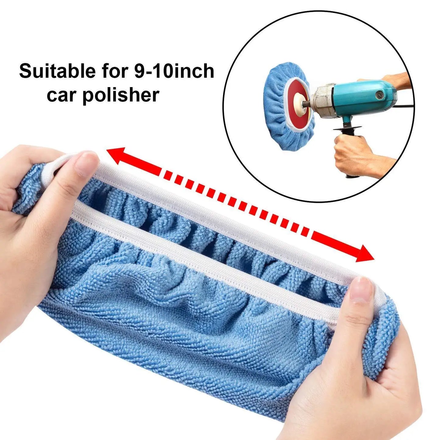 10 Stück 9 bis 10 Zoll Auto Orbital Puffer Polierer Pads Bonnets Mikrofaser Abdeckung Polierpad Kit