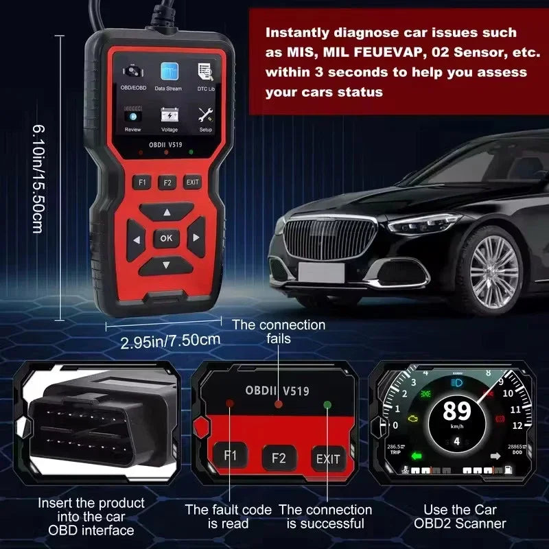 Professional V519 OBD2 Scanner – SwissGlanzGarage Ansicht 3