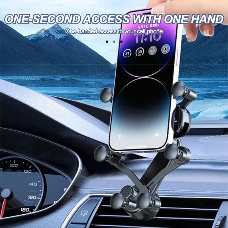 Lüftungsschlitz-Auto-Handyhalterung, 6-fach gelenkig, 360-Grad-Gravitations-Handyhalterung, stabiler Haken, Handy-Stä...