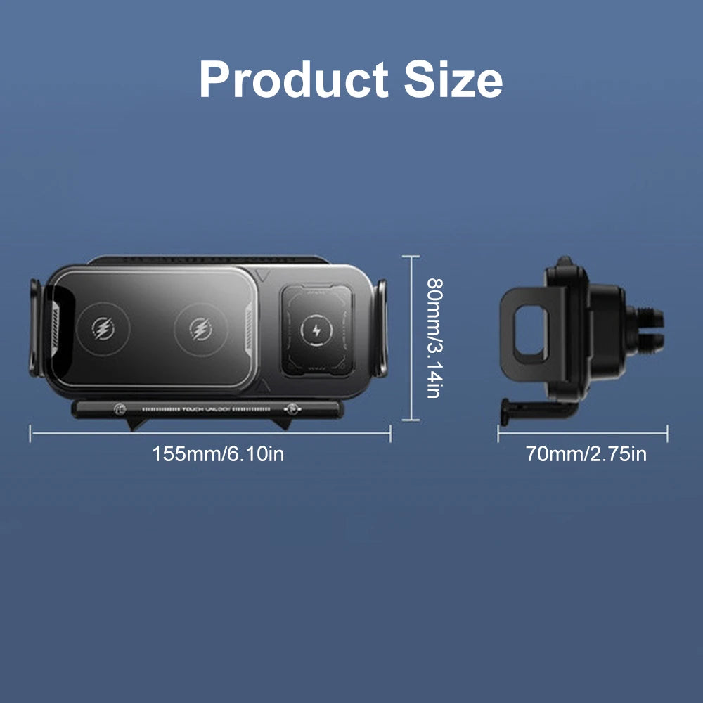 Auto Drahtlose Ladegerät Telefon Halter 2IN1 Touch Drehen Ständer Universal Auto Telefon Halterung Schnelle Lade Für ...