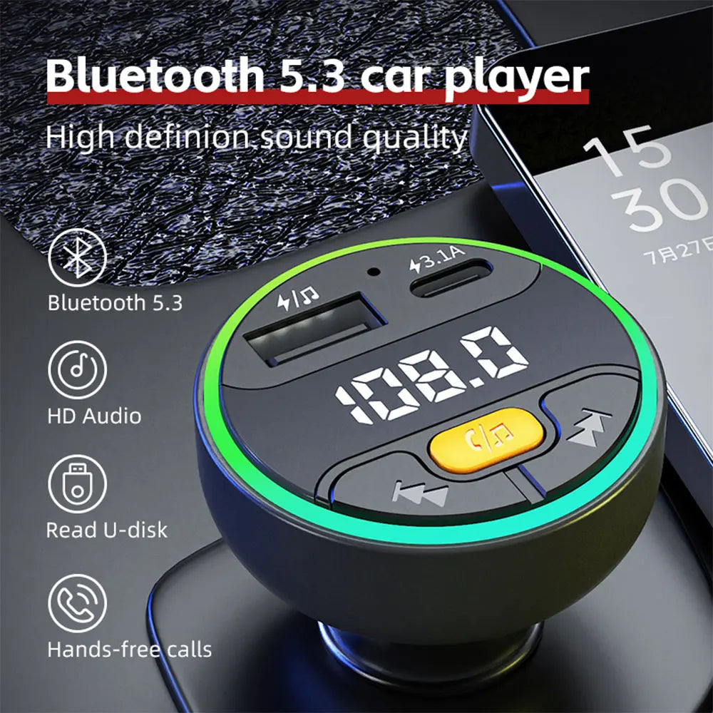 Bluetooth 5.0 FM Transmitter – mit kabellosem Laden – SwissGlanzGarage Ansicht 2